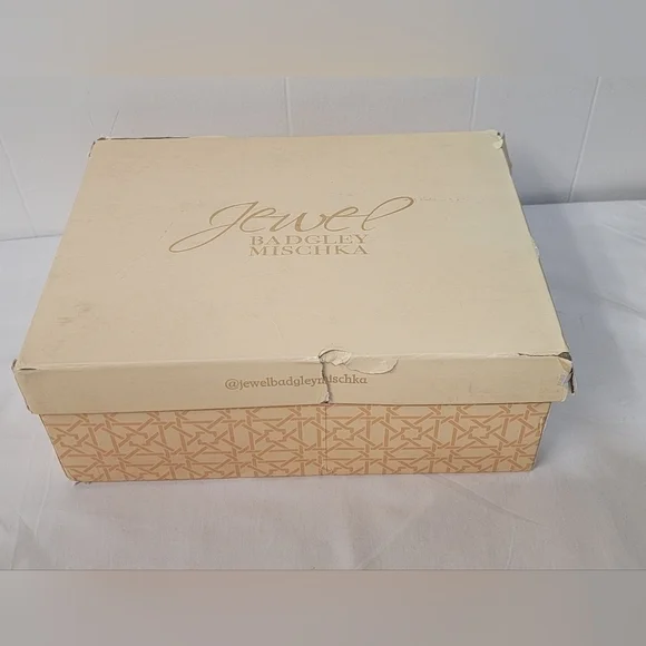 Jewel Badgley Mischka Thamar Crystal Strappy Block Heel Sandal Women's Size 6.5 - Picture 2 of 10